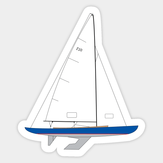 International 210 Sailboat Sticker by CHBB